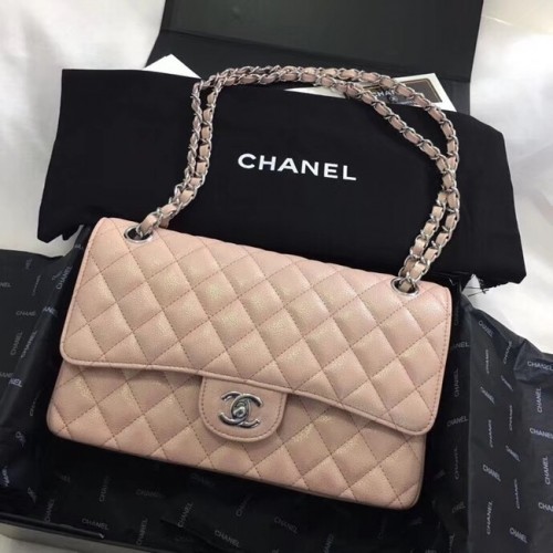 Chanel Piel de becerro plateada Metal A01112 nude