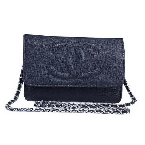 Bolso de hombro con solapa de cuero con patrón Cannage de Chanel A8892 Royal