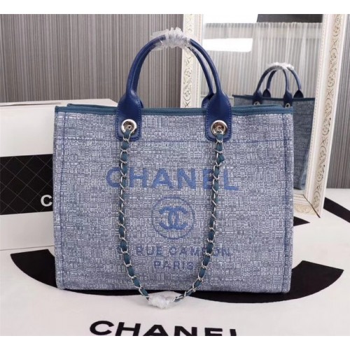 Bolso de compras Chanel Canvas Tote 8099 azul