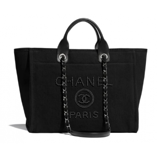 Bolso de compras Chanel Canvas Tote A66941 negro