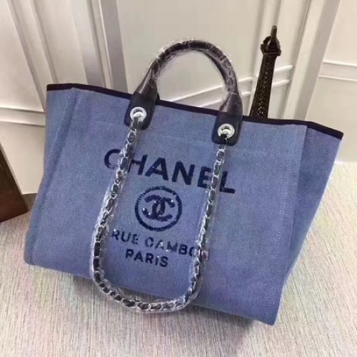 Bolso de compras Chanel Canvas Tote A68046 Azul