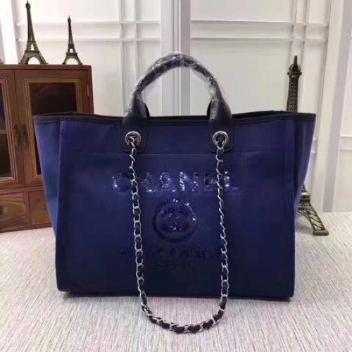 Bolso de compras Chanel Canvas Tote A68046 Royal