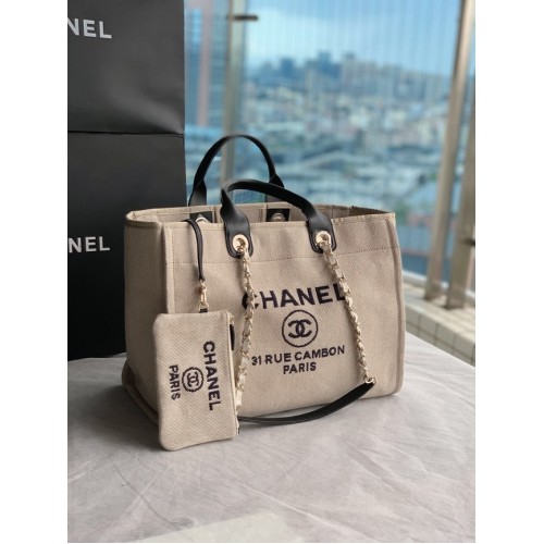 Bolso de compras Chanel Canvas Tote B66941 Beige