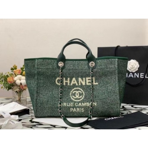 Bolso de compras Chanel Canvas Tote B66941 verde