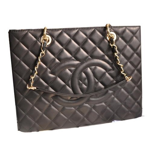 Chanel Classic Coco Bag Negro GST Piel de oveja Cuero A50995 Oro