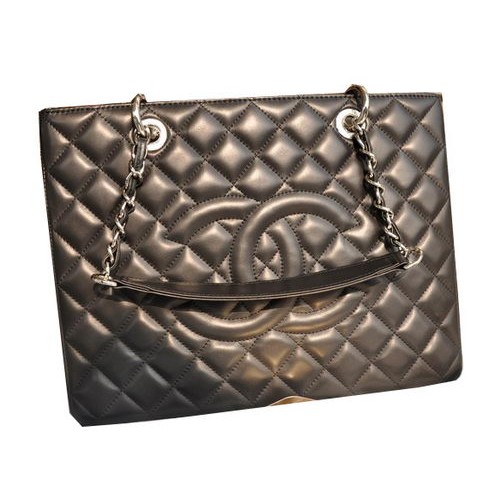 Chanel Classic Coco Bag Negro GST Piel de oveja Cuero A50995 Plata
