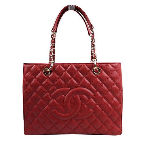 Chanel Classic Coco Bolso Rojo GST Caviar Cuero A50995 Oro