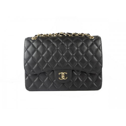 Chanel Classic Flap Bag 1113 Black Original Caviar Leather Gold