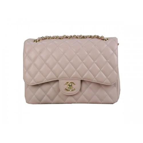 Chanel Classic Flap Bag 1113 Light Pink Original Cannage Pattern Leather Gold