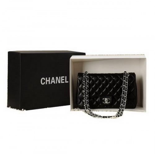 Chanel Classic Flap Bag 2.55 Series CHA1112 Negro Cuero Original