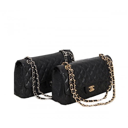Chanel Classic Flap Bag 2.55 Series Original Cannage Pattern CHA1112 Negro