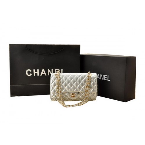 Chanel Classic Flap Bag Serie 2.55 Piel de oveja CHA1112 Plata