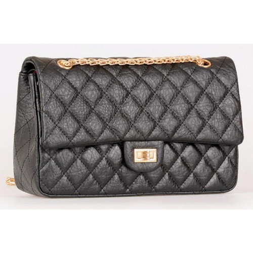 Chanel Classic Flap Bag Negro Piel de becerro A30226 Oro