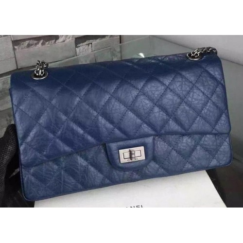 Chanel Classic Flap Bag Negro Piel de becerro original CHA6059 Azul