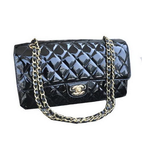Bolso Chanel Classic Flap Charol Negro CHA1113 Dorado
