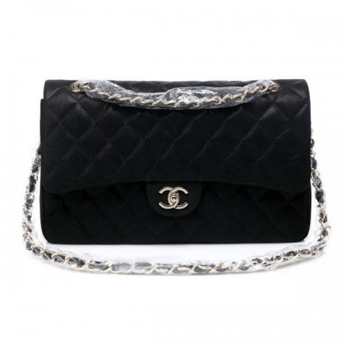 Bolso clásico con solapa Chanel Patrón Cannage CHA1113 Negro