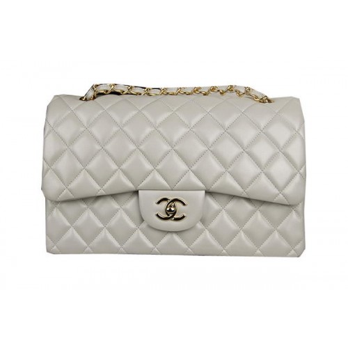 Chanel Classic Flap Bag OffWhite Cuero Original CF1113 Oro
