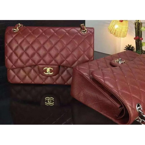 Chanel Classic Flap Bag Original Cannage Patterns A1119 Borgoña