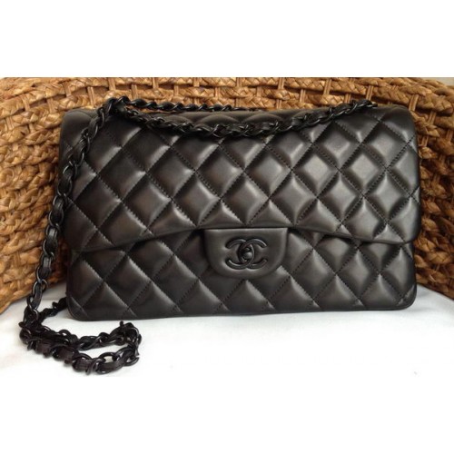 Chanel Classic Flap Bag Original Lambskin Leather A1113 Negro