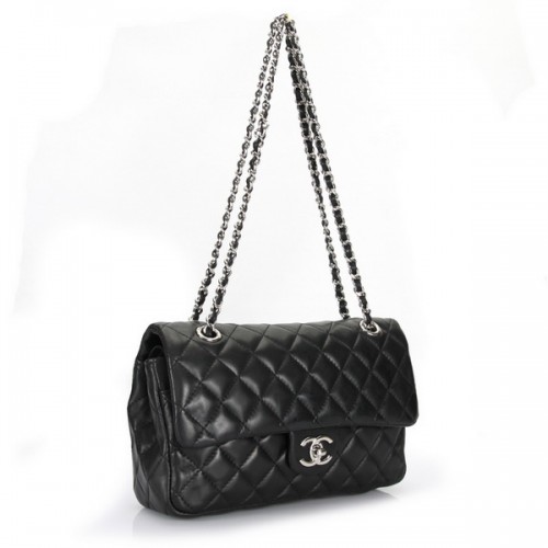 Chanel Classic Flap Bag Cuero Original A1112 Negro