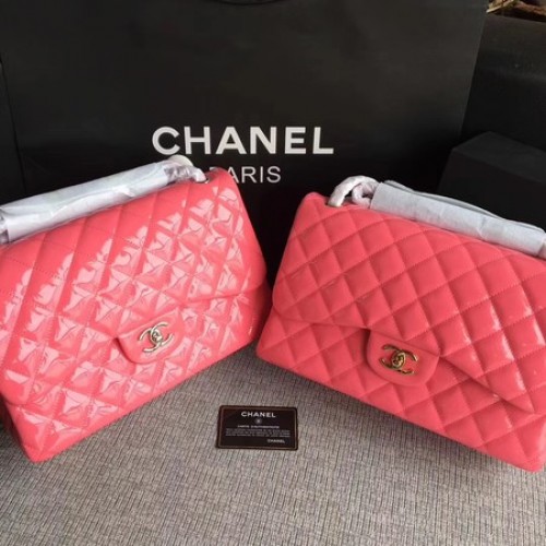 Chanel Classic Flap Bag Cuero Original A1113 Rosa