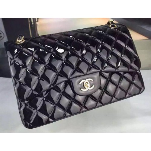 Chanel Bolso Clásico con Solapa Original Charol CHA7212 Negro