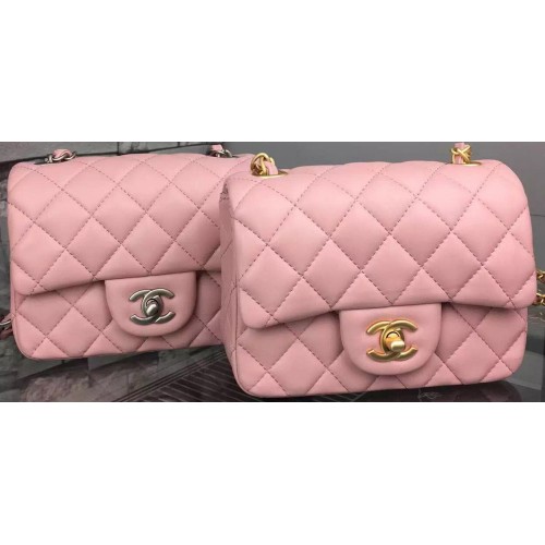 Chanel Classic Flap Bag Original Piel de Oveja A5171 Rosa