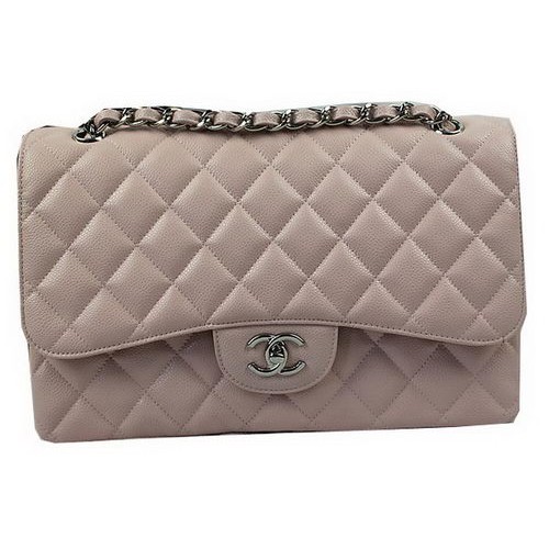 Chanel Classic Flap Bag Pink Cannage Pattern CF1113 Plata