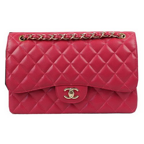 Chanel Classic Flap Bag Rose Cannage Patrón CF1113 Oro