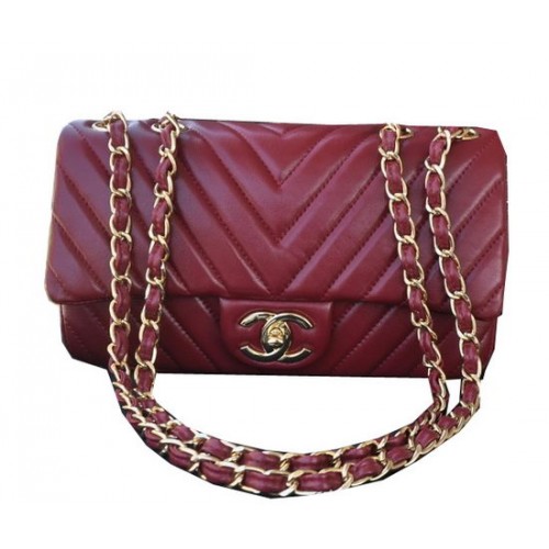 Chanel Classic Flap Bag Piel de oveja A92516 Borgoña