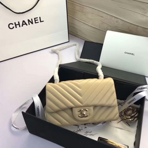 Chanel Classic Flap Bolsos Camel Original Cuero de piel de oveja 1116 Oro