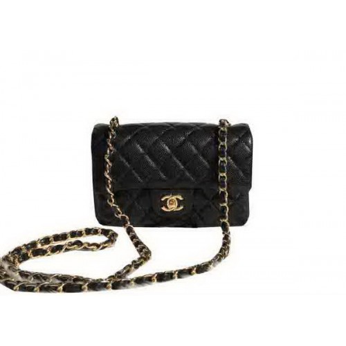 Chanel Classic Flap Bolsos negro Original Cannage Patterns A1116 Oro