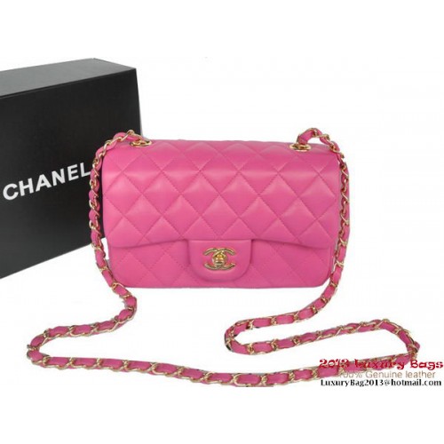 Chanel Classic Flap Bolsos Rose Original Cuero de piel de oveja A1116 Oro