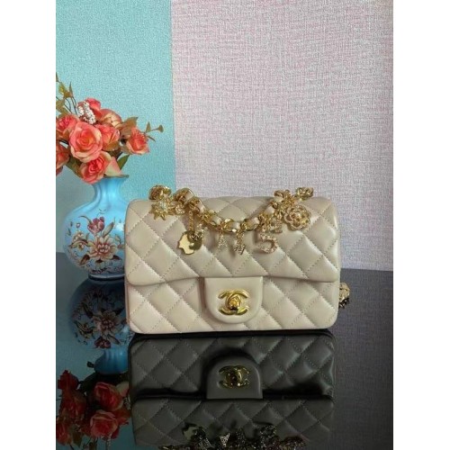 Chanel Classic Flap Shoulder Bag Original piel de oveja AS2326 Beige
