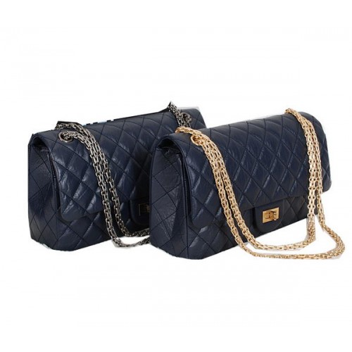 Chanel Classic Flap Bolsos de hombro A226 Azul Original Cuero de oveja