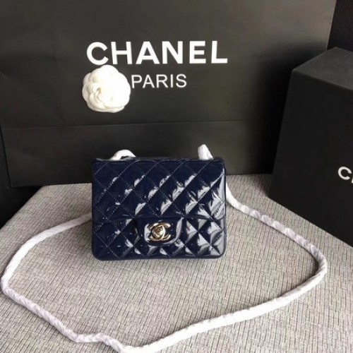 Chanel Classic Flap mini Bolso Cuero Original A1115 Royal