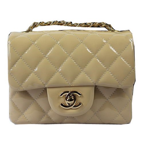 Chanel Classic MINI Flap Bag Albaricoque Original Charol CF1115 Oro