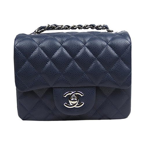 Chanel Classic MINI Flap Bag CF1115 Royal Cannage Patrón Plata