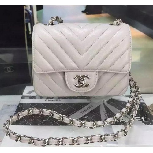 Chanel Classic MINI Flap Bag Cannage Patrón Cuero A8171 Gris