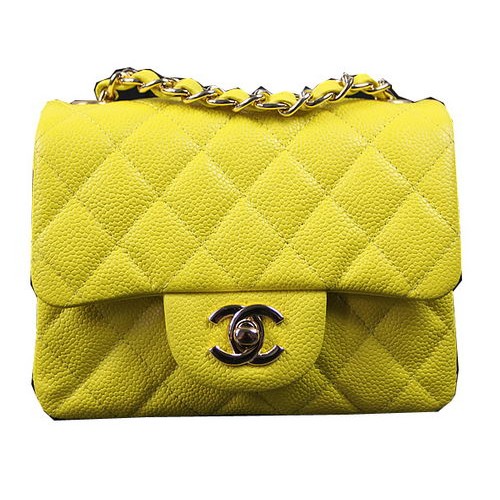 Chanel Classic MINI Bolso con solapa Lemon Cannage Pattern CF1115 Oro