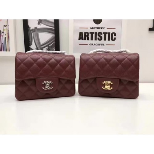 Chanel Classic MINI Flap Bag Original Cannage Pattern A1115 Vino