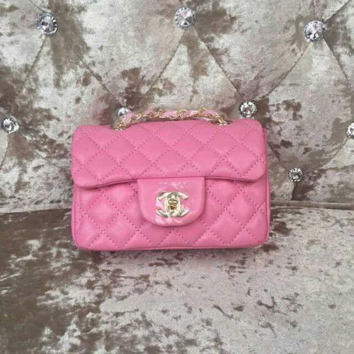 Chanel Classic MINI Flap Bag Piel de oveja A1115 Rosa