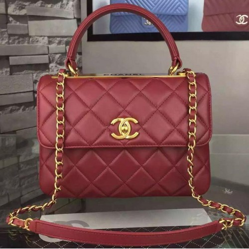 Chanel Classic Top Flap Bag Borgoña Cuero Original A98079 Oro