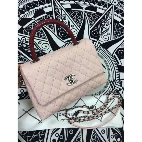 Chanel Classic Top Flap Bag Cuero original A98088 Rosa