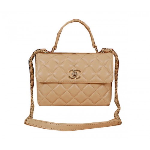 Chanel Classic Top Flap Bag Cuero de oveja A6868 Albaricoque