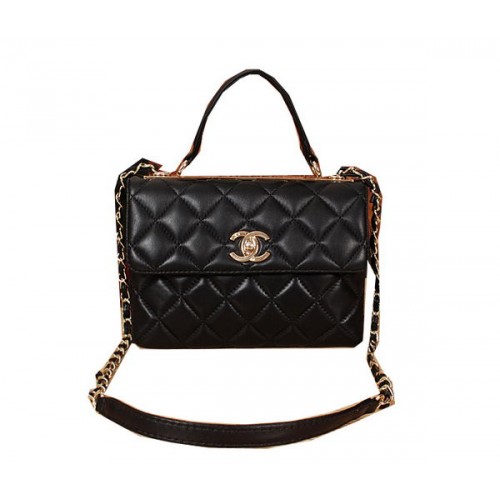 Chanel Classic Top Flap Bag Cuero de oveja A6868 Negro
