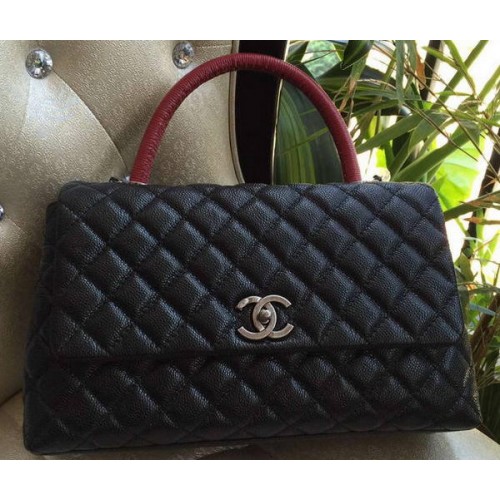 Chanel Classic Top Handle Bag Original Cannage Pattern A95168 Black&Red