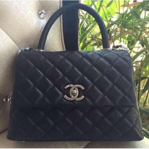 Chanel Classic Top Handle Bag Original Cannage Pattern A95169 Negro