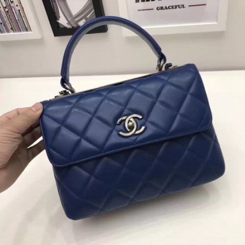 Chanel Classic Top Handle Bag Original Piel de oveja A92991 Royal