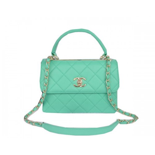 Chanel Classic Top Handle Bag Original Sheepskin Leather CHA92236 Verde
